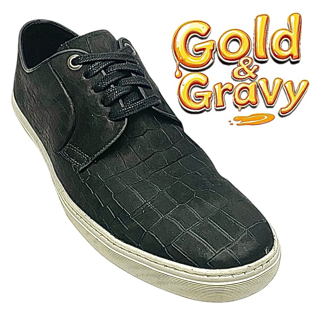 Gold & Gravy Men’s Casual Sneakers Synthetic Black Uppers Size US 12 EU 45 Used